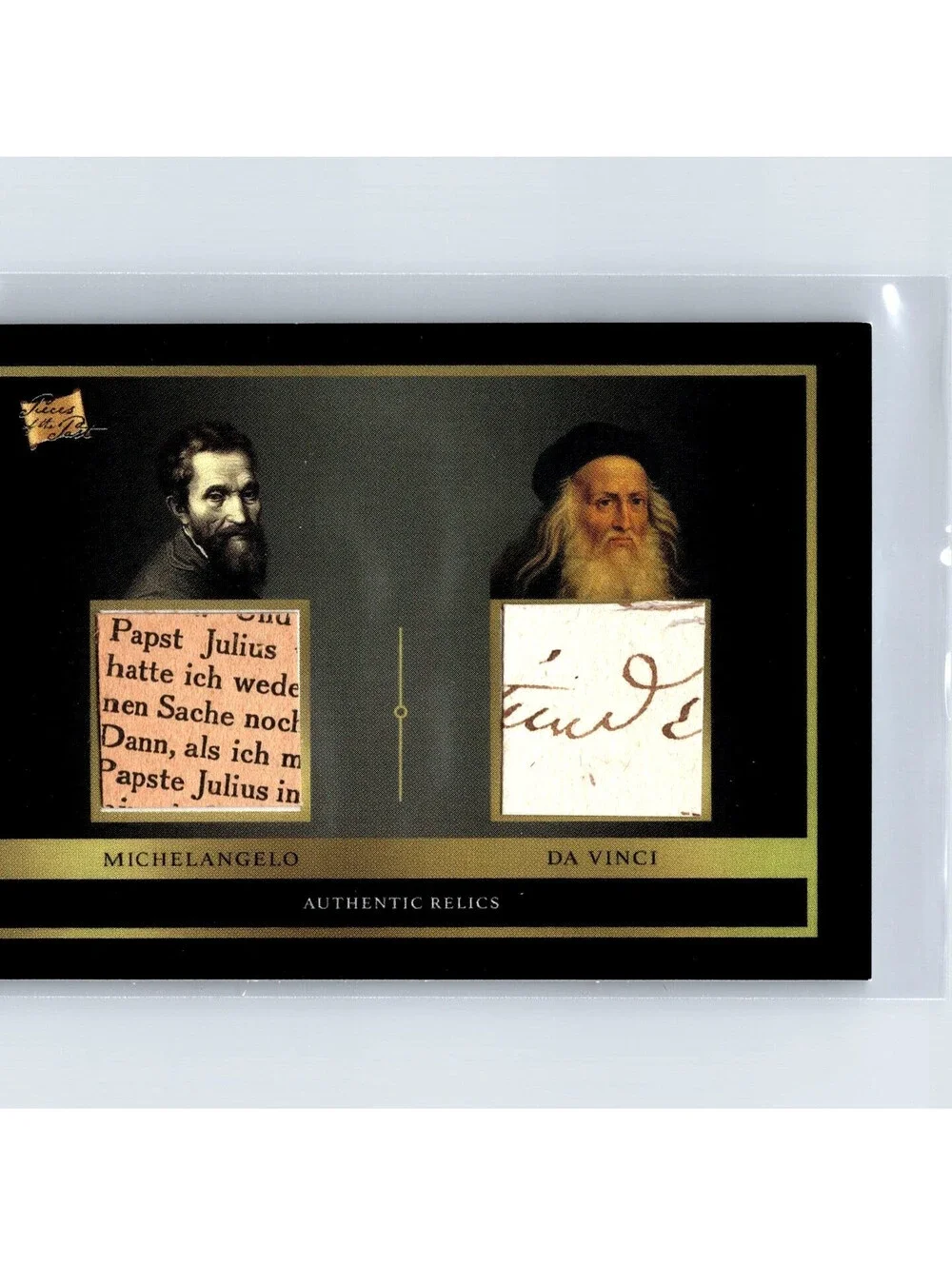 2024 Pieces of the Past Michelangelo / Da Vinci Hand Written Dual Relic POTP-MDV